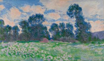 Prairie, Ciel Nuageux by 
																	Claude Monet