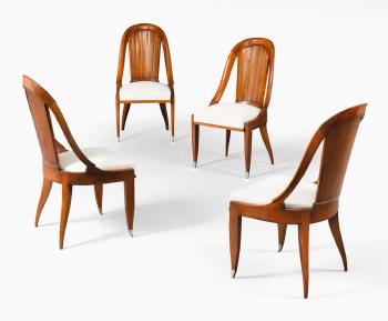 Set Of Four Cannelées Chairs by 
																	Jacques Emile Ruhlmann