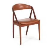 Set of six teak dining chairs by 
																			Kai Kristiansen