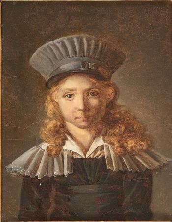 Portrait d’Eugène Fromentin enfant (né en 1820 peintre et écrivain); Portrait de Charles Fromentin enfant (né en 1818, sera médecin comme son père) by 
																			Toussaint Fromentin-Dupeux