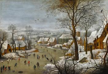 Winter Landscape With A Bird Trap by 
																	Pieter Brueghel