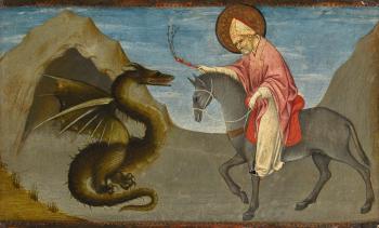 Saint Donatus Chastising The Dragon by 
																	 Sano di Pietro