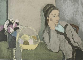 A Woman Contemplating by 
																	Aldo Salvadori