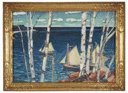 Sea And Birches by 
																	Jonas Lie
