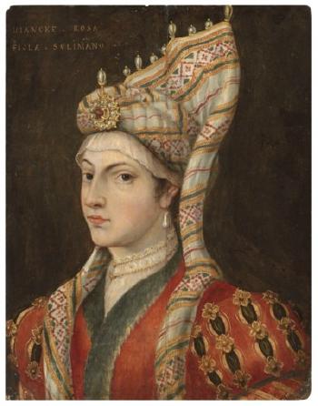 Portrait of Hurrem Sultan, Called Roxelana (c. 1502-1558), Bust-length, in a Jewelled Headdress by 
																	 Titian