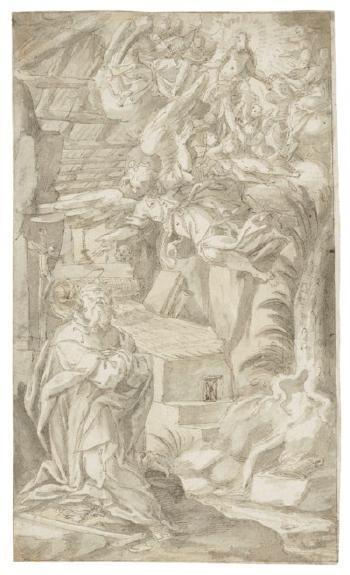 Saint Anthony Abbot Experiencing a Vision by 
																	Giovanni Battista della Rovere