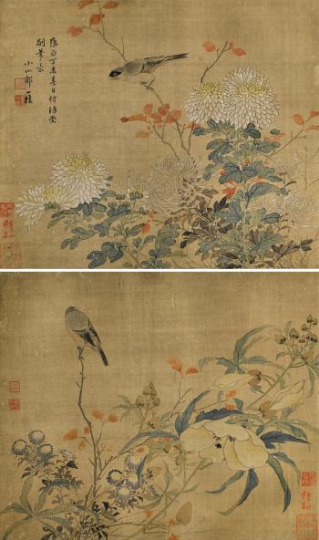 Five Flowers And Birds Paintings by 
																	 Zhou Yigui