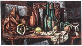 Still Life with Bottles by 
																	Francis de Erdely