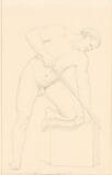 Study of a male nude by 
																			Martinus Rorbye