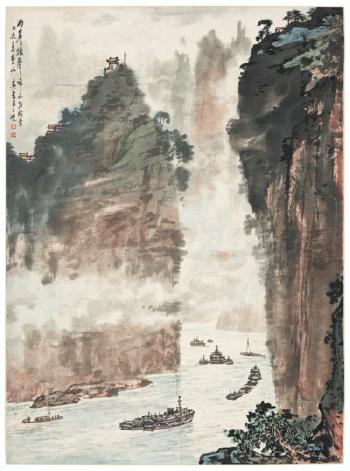 Sailing Through The Gorge by 
																	 Zong Qixiang