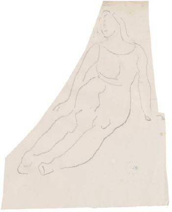 Seitlich Nach Links Sitzende Frauenfigur (Studie) by 
																	Ferdinand Hodler