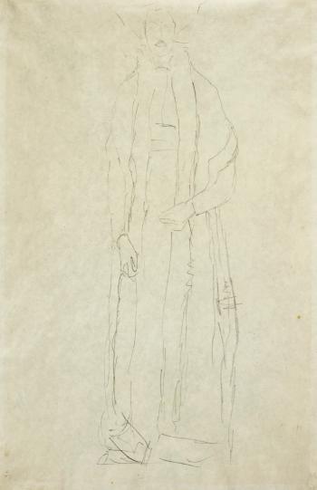 Den Linken Arm Etwas Eingebeugt (Studie Für Bildnis Adele Bloch-bauer) (Slightly Bent Left Arm, Study For The Portrait Of Adele Bloch-bauer) by 
																	Gustav Klimt