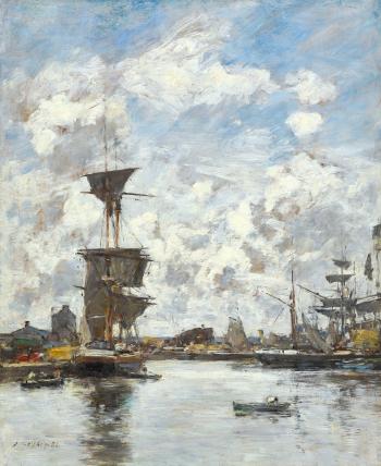 Deauville, Le Bassin by 
																	Eugene Boudin