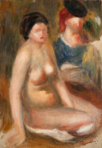 Femme Nue Assise Et Étude De Femme by 
																	Pierre-Auguste Renoir