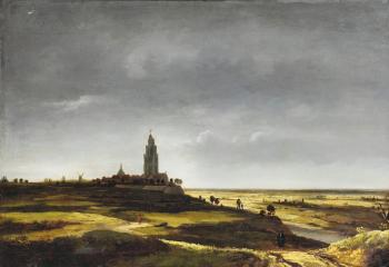 View of the Rhine Valley From the Northwest With the Town of Rhenen by 
																	Jan Ruijscher