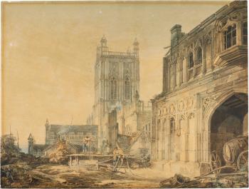 Great Malvern Priory And Gatehouse, Worcestershire by 
																	Joseph Mallord William Turner