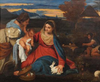The Madonna of the Rabbit by 
																	 Titian