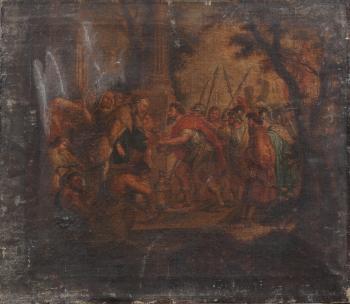 The Meeting Between Abraham and Melchizedek unframed by 
																	Peter Paul Rubens