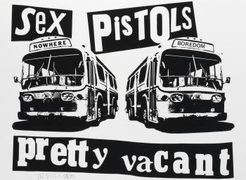 Sex Pistols: Pretty Vacant (Black & White Colourway) by 
																	Jamie Reid