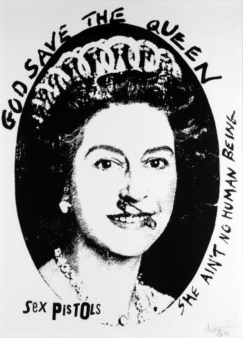 Sex Pistols: God Save The Queen (Black & White); God Save the Queen (Eyeballs) by 
																	Jamie Reid