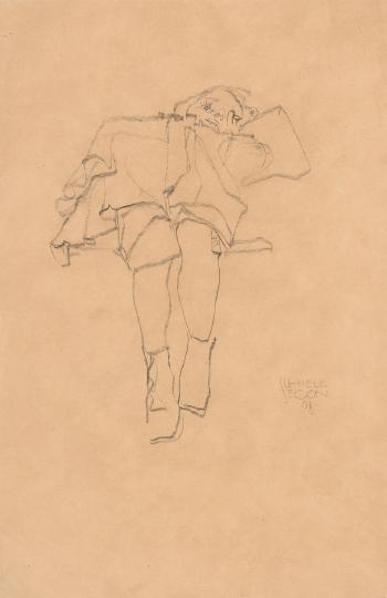 Liegendes kind by 
																	Egon Schiele