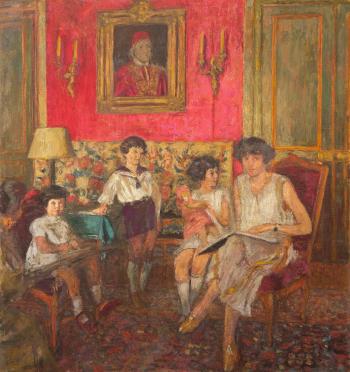 Madame Jean Bloch et ses enfants (première version) by 
																	Edouard Vuillard