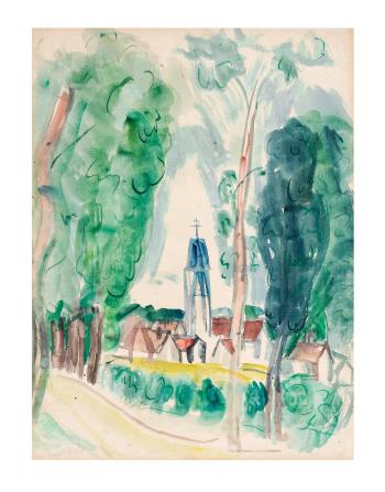 Village dans les arbres by 
																	Raoul Dufy