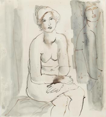Untitled (Seated Lady) by 
																	Fateh Moudarres