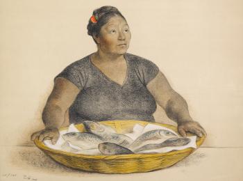 Mujer con Pescados by 
																	Francisco Zuniga