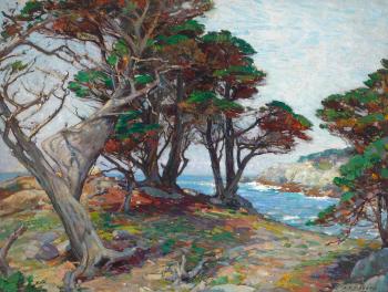 Windswept Cypress, Carmel by 
																	Aldro Thompson Hibbard
