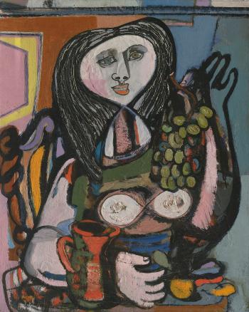 Woman With Grapes by 
																	Jankel Adler