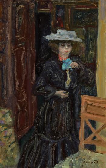 Marthe au chapeau blanc by 
																	Pierre Bonnard
