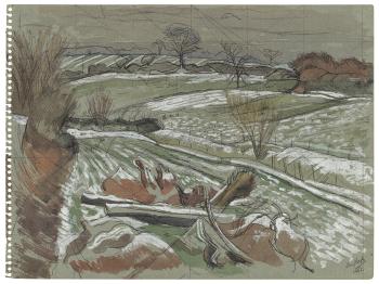 Melted snow, Wormingford by 
																	John Northcote Nash