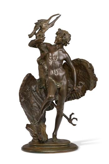 Young Faun with Heron by 
																			Frederick William Macmonnies