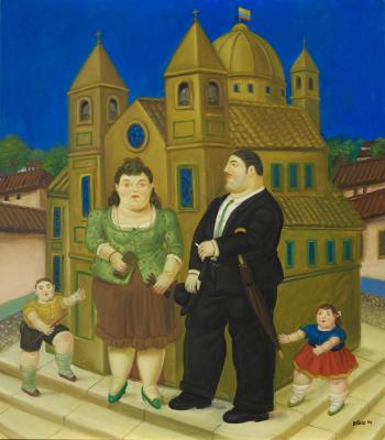 Frente a la catedral by 
																	Fernando Botero