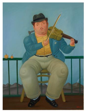 A Violinist by 
																	Fernando Botero