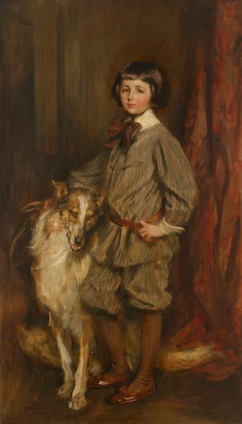 Meredith 'Bunny' Howland Pyne with his Dog, Hector by 
																	James Jebusa Shannon