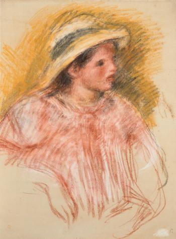 Buste de femme avec chapeau by 
																	Pierre-Auguste Renoir
