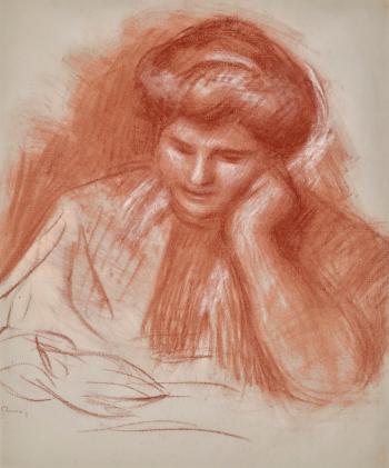 Gabrielle lisant (recto); Buste de Coco (verso) by 
																	Pierre-Auguste Renoir