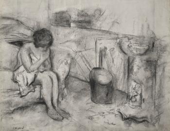 Nu assis dans l’atelier by 
																	Edouard Vuillard