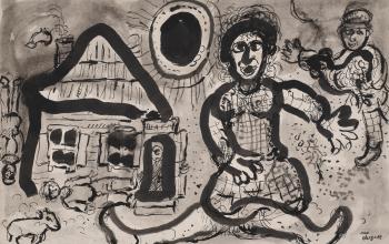 La fête au village by 
																	Marc Chagall