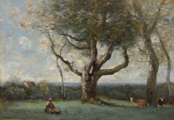 Le gros arbre (environs de Gournay) by 
																	Jean Baptiste Camille Corot
