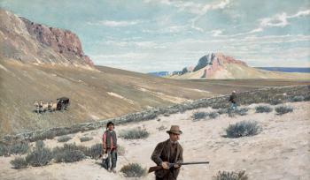 Sage-Cock Shooting in Montana (Theodore Roosevelt 'Sage Grouse Shooting') by 
																	Henry F Farny