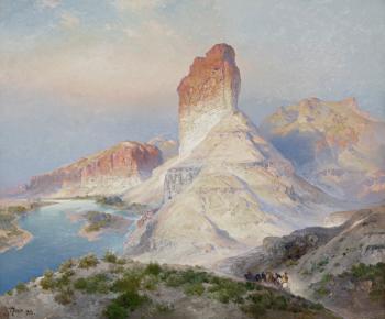 The Castle Rock, Green River, Wyoming (Indian Summer. Green River. Wyoming) by 
																	Thomas Moran