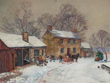 Horse and Sleigh Days by 
																	Edward Redfield