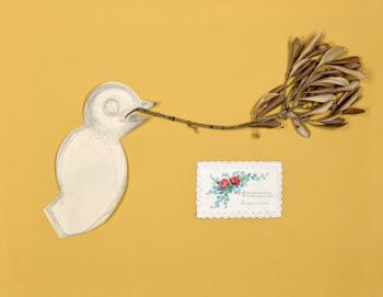 Oiseau tenant une branche dans son bec by 
																	Max Ernst