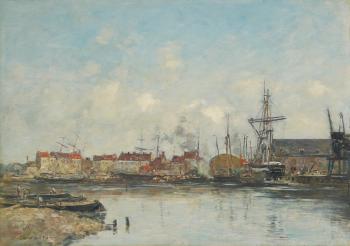 Dunkerque, le vieux bassin by 
																	Eugene Boudin