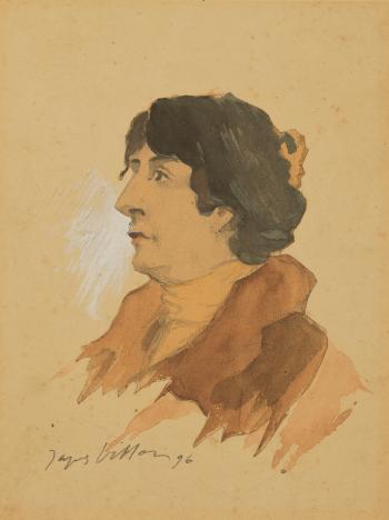 Portrait de femme (recto); Étude de femme à la lecture (verso) by 
																	Jacques Villon