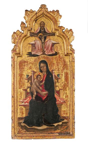Vierge à l'Enfant sur un trône et la Trinité by 
																	Lello da Velletri
