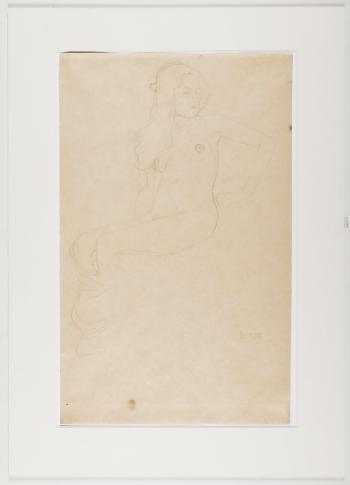 Sitzender weiblicher Akt by 
																			Gustav Klimt